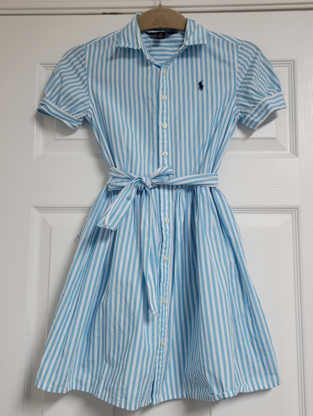 Polo Ralph Lauren Big Girls Striped Shirt Dress Size 10.